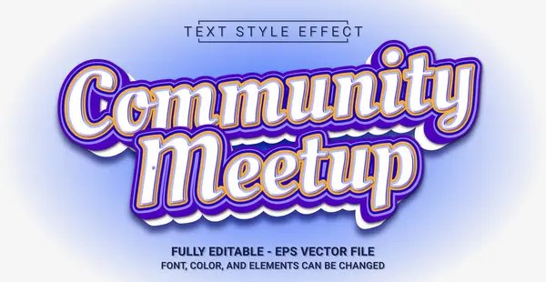 Comunidade Meetup Texto Estilo Efeito Modelo Texto Gráfico Editável Ilustrações De Stock Royalty-Free