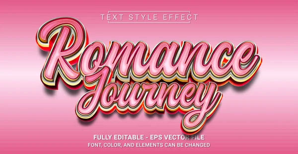 Romance Journey Texto Estilo Efeito Modelo Texto Gráfico Editável Ilustração De Stock
