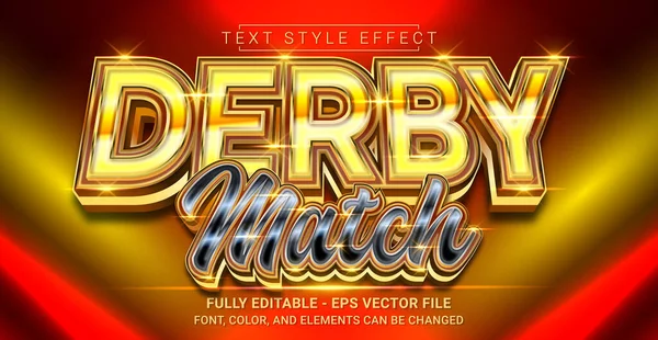 Derby Match Texto Estilo Efeito Modelo Texto Gráfico Editável Vetor De Stock