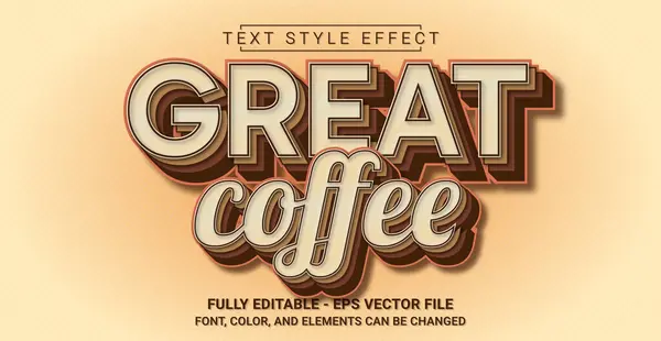 Efeito Texto Editável Com Grande Tema Café Modelo Vetor Gráfico Gráficos De Vetores