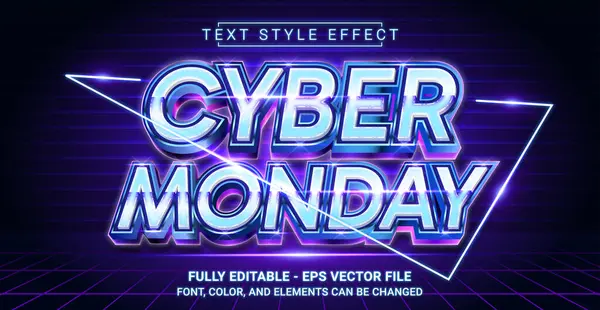 Efeito Texto Editável Com Cyber Monday Theme Modelo Vetor Gráfico Ilustrações De Stock Royalty-Free