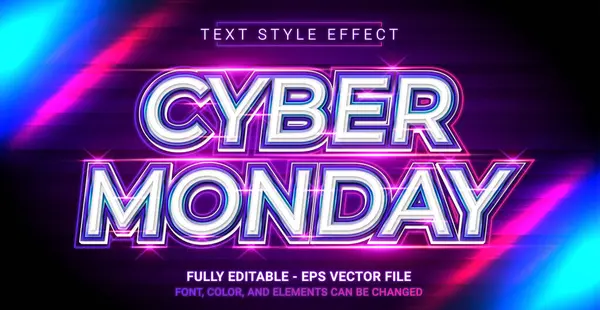 Efeito Texto Editável Com Cyber Monday Theme Modelo Vetor Gráfico Ilustração De Stock