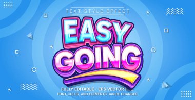 Easy Going temalı düzenlenebilir metin efekti. Premium Grafik Vektör Şablonu.