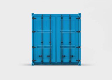 Nakliye konteynırı arka planda izole edildi. Çelik Konteynır Biçimi