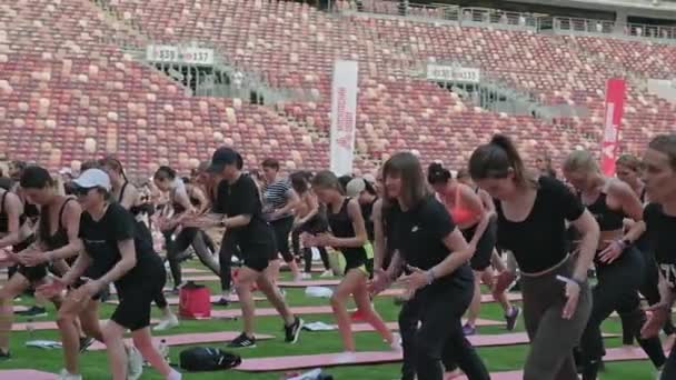 Moskou Rusland Oktober 2022 Massa Sport Yoga Evenement Met Menigte — Stockvideo