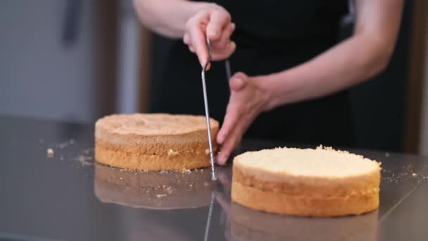 Confiseur Professionnel Faisant Gâteau Sans Sucre Partir Ingrédients Naturels Dans — Video
