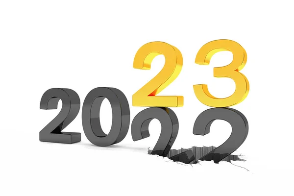 Återgivning Siffrorna 2022 Och Svart Och Guld Över Vit Bakgrund — Stockfoto