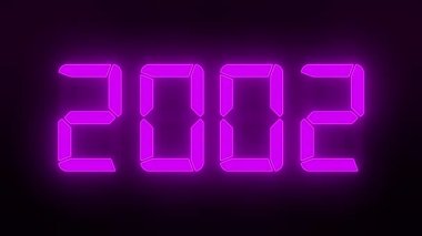 2000 'den 2023' e kadar süren koyu arkaplan üzerine mor renkli bir LED ekranın video animasyonu 2023 yılını temsil ediyor - tatil kavramı