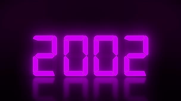 Video Animace Led Displeje Purpurové Barvě Průběžnými Roky 2000 2023 — Stock video