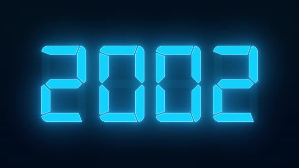 Animacja Wideo Wyświetlacza Led Kolorze Niebieskim Ciągłymi Latami 2000 2023 — Wideo stockowe