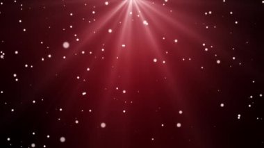 Kış karı - kırmızı zeminde kar animasyonu, kar taneleri bokeh - kusursuz döngü - noel ve tatil konsepti