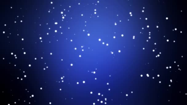 Neve Inverno Animação Queda Neve Fundo Azul Flocos Neve Bokeh — Vídeo de Stock
