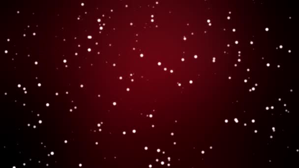 Χειμώνας Χιόνι Animation Χιονόπτωση Κόκκινο Φόντο Νιφάδες Χιονιού Bokeh Αδιάλειπτη — Αρχείο Βίντεο