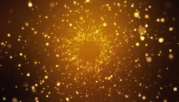 Altın Arkaplandaki Altın Işık Parçacığının Çizimi Soyut Arkaplan — Stok fotoğraf