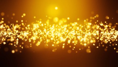 Altın zemin üzerinde ışık parçacığı bokeh Illution- soyut arkaplan - noel ve tatil kavramı