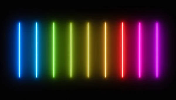 Illustation of bright colorful neon lines. - Abstract background