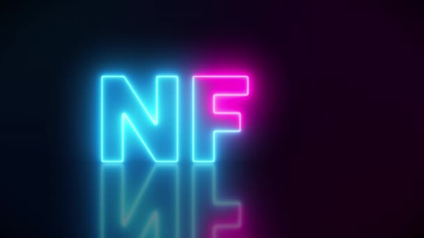 Video Animation Luminous Text Message Nft Dark Blue Purple Background — Video