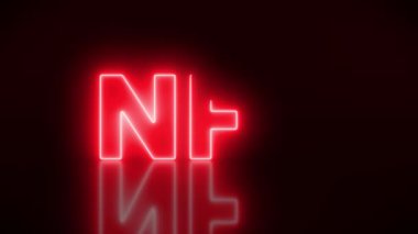 Video animation of luminous text with message nft on dark red background - seamless loop - abstract background