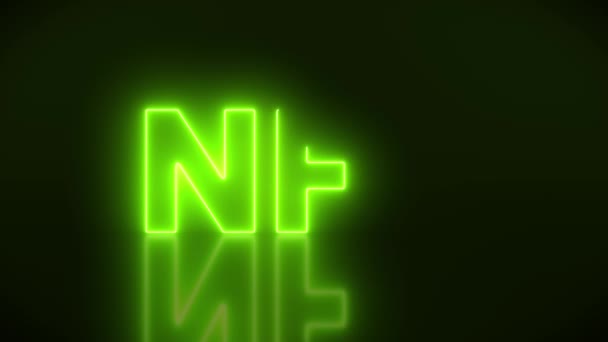 Video Animation Luminous Text Message Nft Dark Green Background Seamless — Vídeos de Stock