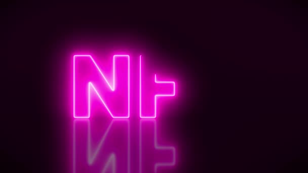 Video Animation Luminous Text Message Nft Dark Purple Background Seamless — 비디오