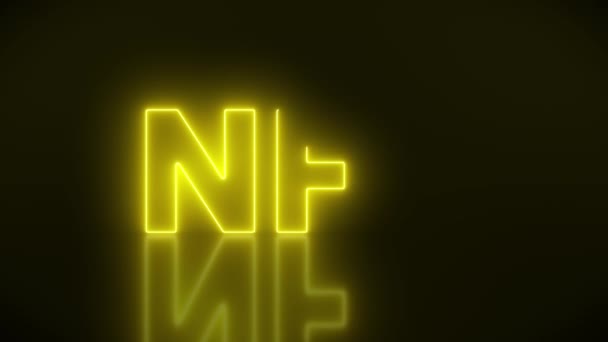 Video Animation Luminous Text Message Nft Dark Yellow Background Seamless — Video Stock