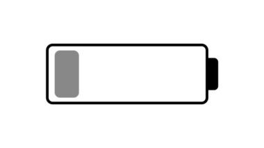 Video animation of a battery charge - battery level 