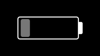 Video animation of a battery charge - battery level 
