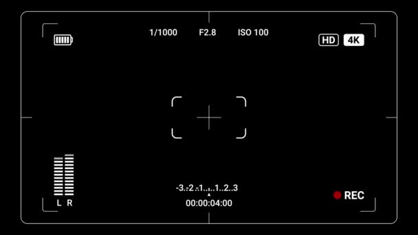Video Animation Dslr Camera Display Multiple Settings Timer Recording Interface — Αρχείο Βίντεο