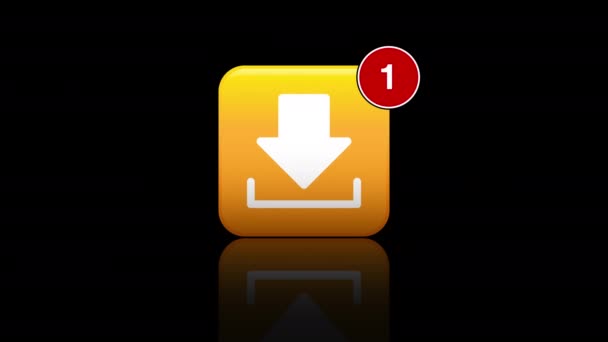 Video Animation Download App Icon Notifications Black Background Motion Background — Video