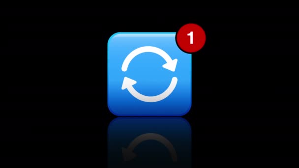 Video Animation Update App Icon Notifications White Background Motion Background — Stock Video