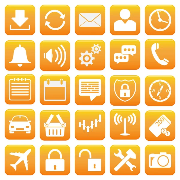 Abbildung Von Einfachen Flachen Symbolen Orange — Stockfoto