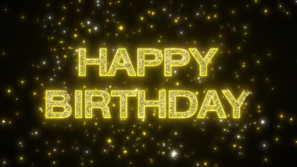 Videó Animáció Csillogó Arany Szöveg Üzenet Boldog Születésnapot Arany Csillogó — Stock videók