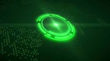 Bitcoin logosunun koyu arkaplanda yüksek çözünürlüklü yeşil renkli video animasyonu - dijital para birimi - kripto para birimi
