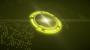 Bitcoin logosunun sarı renkli ve koyu arka planda yüksek çözünürlüklü video animasyonu - dijital para birimi - şifreli para