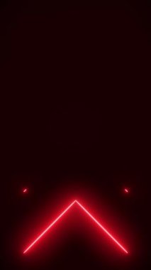 Kırmızı - soyut arkaplan - dikey döngü - parlayan neon okların video animasyonu