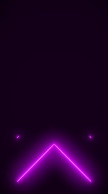 Mor renkte parlayan neon okların dikey video animasyonu - soyut arkaplan - pürüzsüz döngü