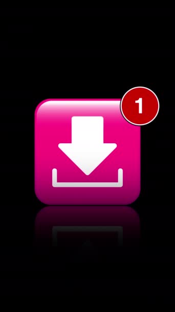 Vertical Video Animation Download App Icon Notifications Black Background Motion — Stock Video