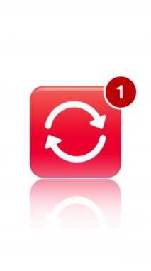 Uygulama simgesinin beyaz arkaplandaki uyarılarıyla dikey video canlandırması. Hareket arkaplanı.