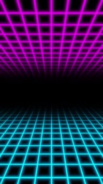 Dikey video - soyut arkaplan - ızgara - mavi - mor - pürüzsüz döngü.