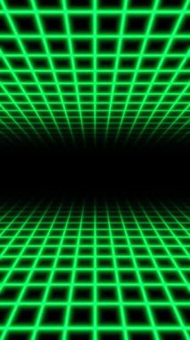 Dikey video - soyut arkaplan - ızgara - yeşil - pürüzsüz döngü.