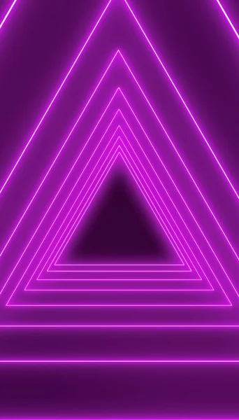 Ilustracja Wielu Trójkątów Neonowej Magenta Ciemnym Tle Abstrakcyjne Tło — Zdjęcie stockowe