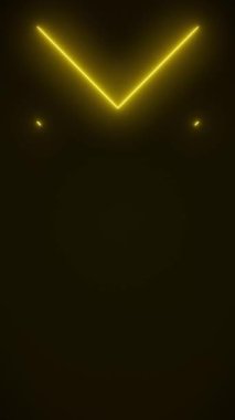 Turuncuyla parlayan neon okların video animasyonu - soyut arkaplan - kusursuz döngü - dikey video.