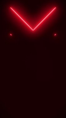 Kırmızı - soyut arkaplan - dikey döngü - parlayan neon okların video animasyonu.