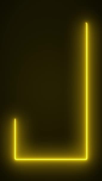 Videoanimation Leuchtender Neon Rechtecke Orange Abstrakter Hintergrund Nahtlose Schleife Vertikales — Stockvideo