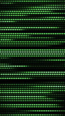 Yeşil renkli LED ışık çizgilerinin dikey video animasyonu - soyut arkaplan.