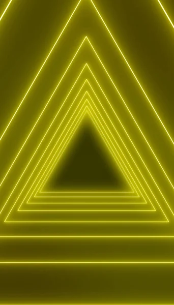 Εικονογράφηση Πολλών Τριγώνων Νέον Κίτρινο Σκούρο Φόντο Αφηρημένο Υπόβαθρο — Φωτογραφία Αρχείου