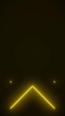 Turuncuyla parlayan neon okların dikey video animasyonu - soyut arkaplan - pürüzsüz döngü.