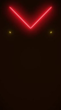 Kırmızı ve turuncu renkli parlayan neon okların dikey video animasyonu - soyut arkaplan - pürüzsüz döngü.