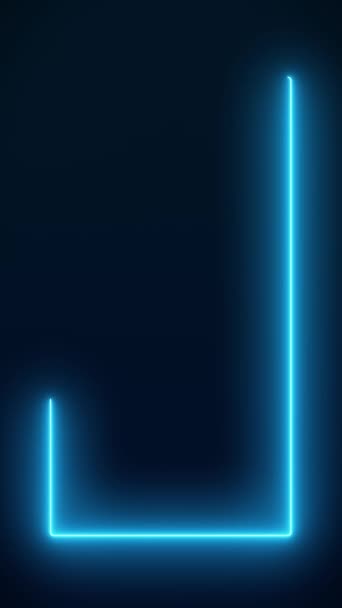 Animação Vídeo Vertical Retângulos Néon Brilhante Azul Fundo Abstrato Loop — Vídeo de Stock