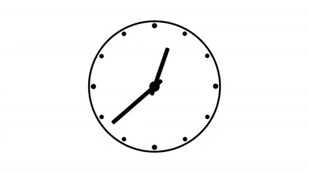 Video Animation Black Analog Clock Icon Moving Arrows Seamless Hour — Stock Video